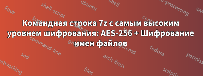 Командная строка 7z с самым высоким уровнем шифрования: AES-256 + Шифрование имен файлов