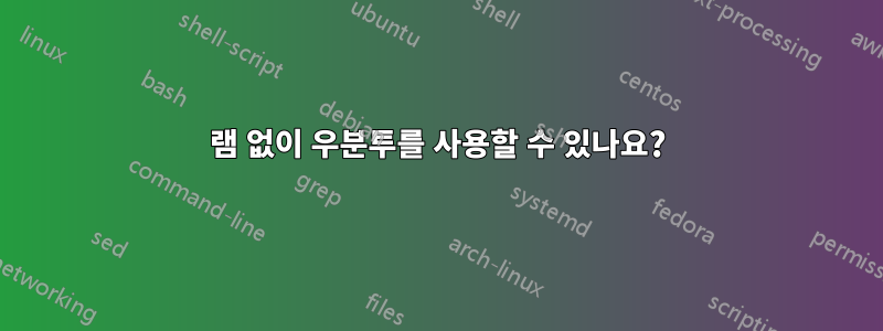 램 없이 우분투를 사용할 수 있나요?