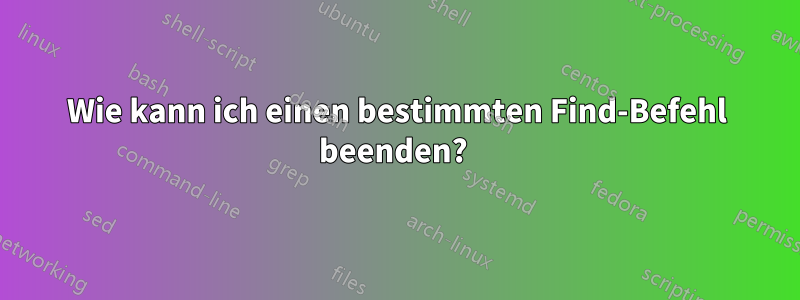 Wie kann ich einen bestimmten Find-Befehl beenden? 