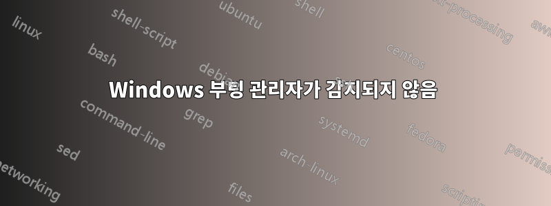 Windows 부팅 관리자가 감지되지 않음