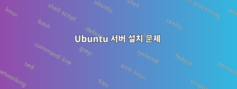 Ubuntu 서버 설치 문제