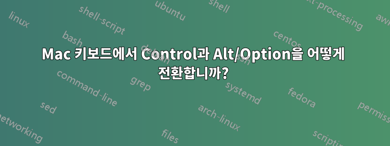 Mac 키보드에서 Control과 Alt/Option을 어떻게 전환합니까?