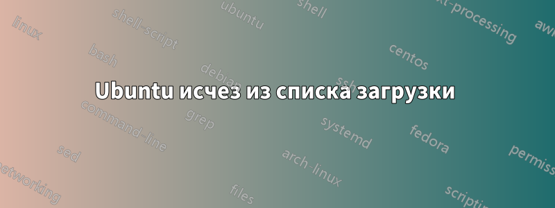 Ubuntu исчез из списка загрузки