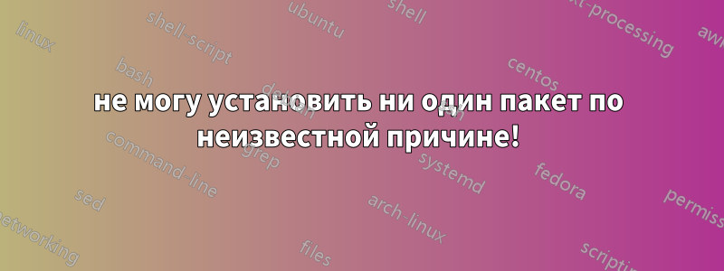 не могу установить ни один пакет по неизвестной причине!