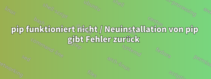 pip funktioniert nicht / Neuinstallation von pip gibt Fehler zurück 