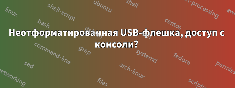 Неотформатированная USB-флешка, доступ с консоли?