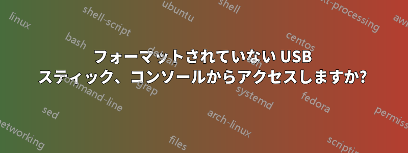 フォーマットされていない USB スティック、コンソールからアクセスしますか?