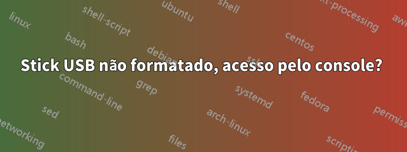 Stick USB não formatado, acesso pelo console?