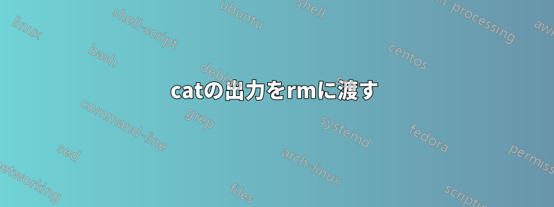 catの出力をrmに渡す