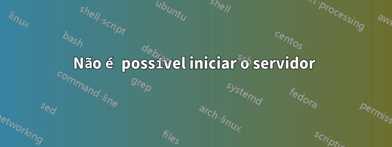 Não é possível iniciar o servidor