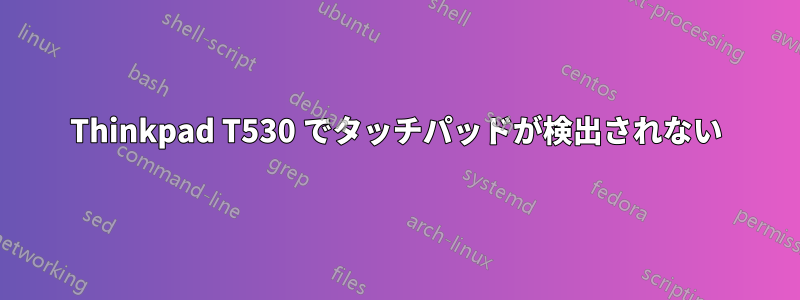 Thinkpad T530 でタッチパッドが検出されない