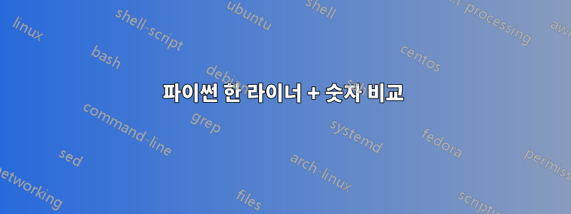 파이썬 한 라이너 + 숫자 비교