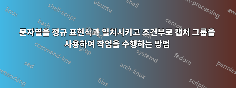 문자열을 정규 표현식과 일치시키고 조건부로 캡처 그룹을 사용하여 작업을 수행하는 방법