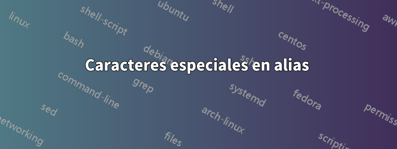 Caracteres especiales en alias
