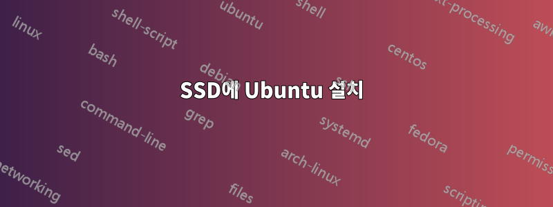 SSD에 Ubuntu 설치 