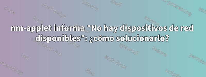 nm-applet informa "No hay dispositivos de red disponibles": ¿cómo solucionarlo?