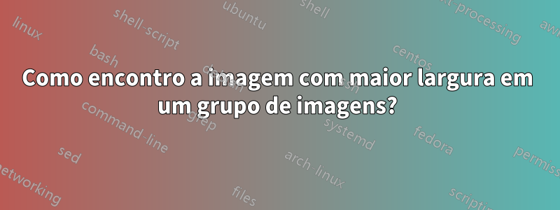 Como encontro a imagem com maior largura em um grupo de imagens?