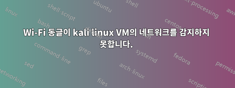 Wi-Fi 동글이 kali linux VM의 네트워크를 감지하지 못합니다.