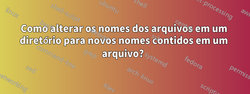 Como alterar os nomes dos arquivos em um diretório para novos nomes contidos em um arquivo?