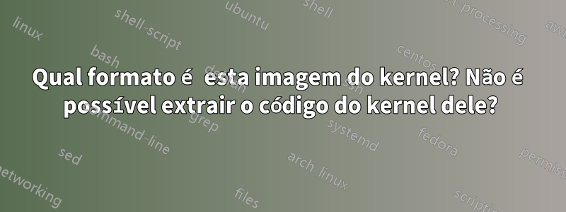 Qual formato é esta imagem do kernel? Não é possível extrair o código do kernel dele?
