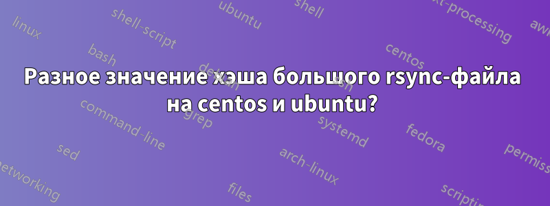 Разное значение хэша большого rsync-файла на centos и ubuntu?