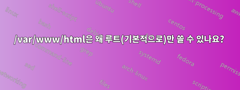/var/www/html은 왜 루트(기본적으로)만 쓸 수 있나요?