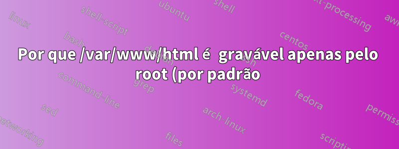 Por que /var/www/html é gravável apenas pelo root (por padrão)?