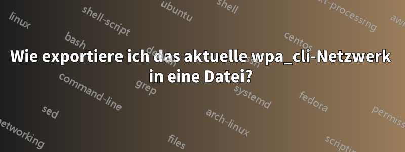 Wie exportiere ich das aktuelle wpa_cli-Netzwerk in eine Datei?