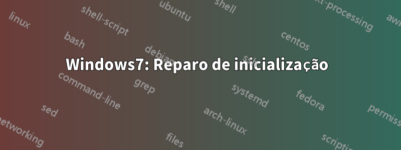 Windows7: Reparo de inicialização 