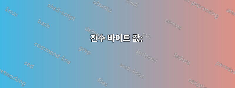 16진수 바이트 값: