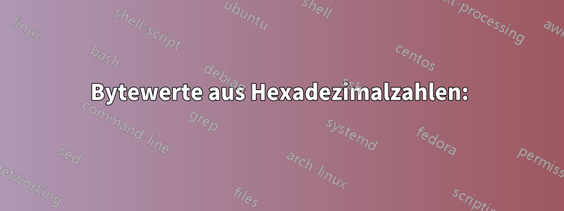 Bytewerte aus Hexadezimalzahlen: