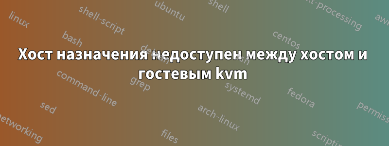 Хост назначения недоступен между хостом и гостевым kvm