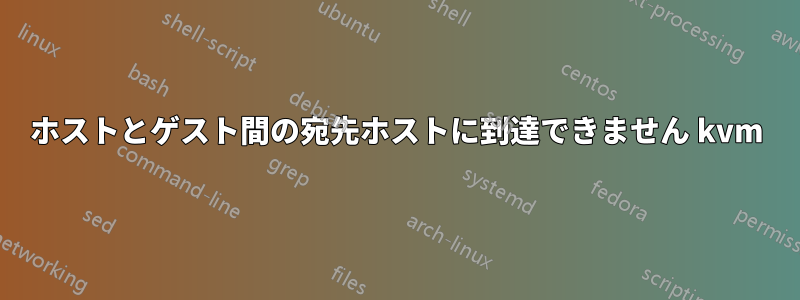ホストとゲスト間の宛先ホストに到達できません kvm