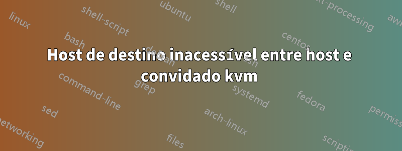 Host de destino inacessível entre host e convidado kvm