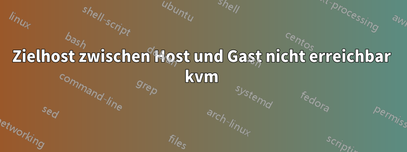 Zielhost zwischen Host und Gast nicht erreichbar kvm