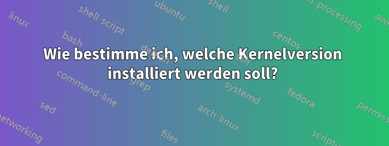 Wie bestimme ich, welche Kernelversion installiert werden soll?
