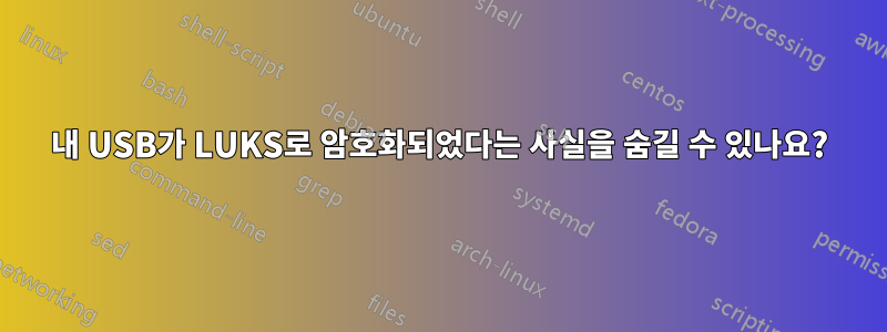 내 USB가 LUKS로 암호화되었다는 사실을 숨길 수 있나요?