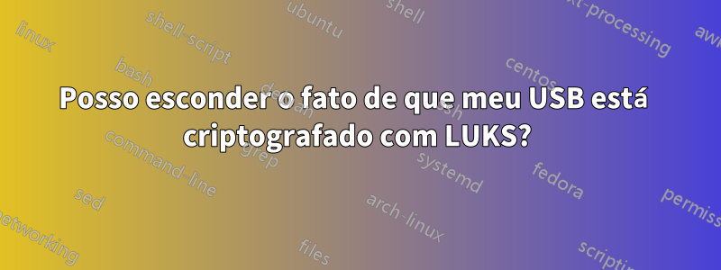Posso esconder o fato de que meu USB está criptografado com LUKS?