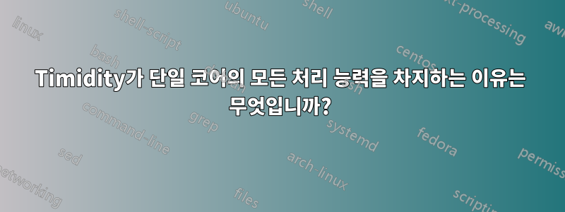Timidity가 단일 코어의 모든 처리 능력을 차지하는 이유는 무엇입니까?
