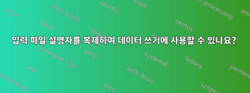 입력 파일 설명자를 복제하여 데이터 쓰기에 사용할 수 있나요?