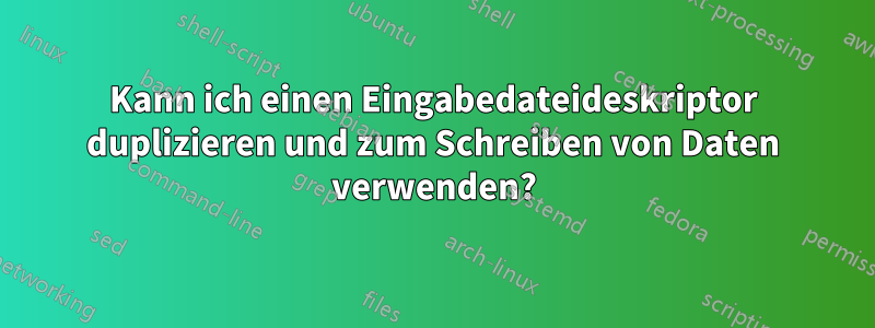 Kann ich einen Eingabedateideskriptor duplizieren und zum Schreiben von Daten verwenden?