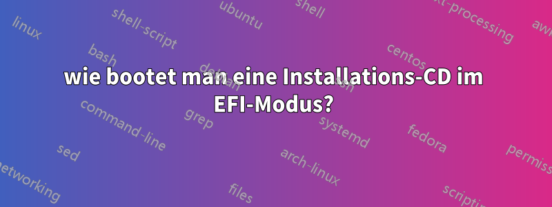 wie bootet man eine Installations-CD im EFI-Modus?