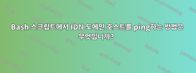 Bash 스크립트에서 IDN 도메인 호스트를 ping하는 방법은 무엇입니까? 