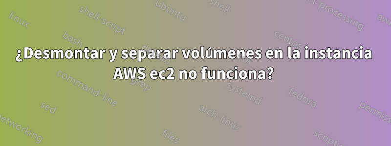 ¿Desmontar y separar volúmenes en la instancia AWS ec2 no funciona?