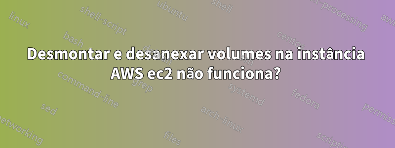 Desmontar e desanexar volumes na instância AWS ec2 não funciona?