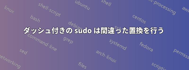 ダッシュ付きの sudo は間違った置換を行う