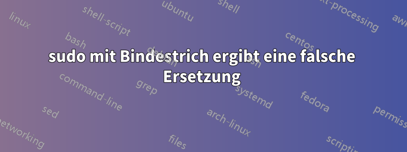sudo mit Bindestrich ergibt eine falsche Ersetzung