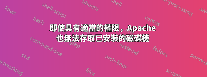 即使具有適當的權限，Apache 也無法存取已安裝的磁碟機