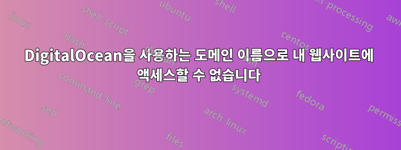 DigitalOcean을 사용하는 도메인 이름으로 내 웹사이트에 액세스할 수 없습니다