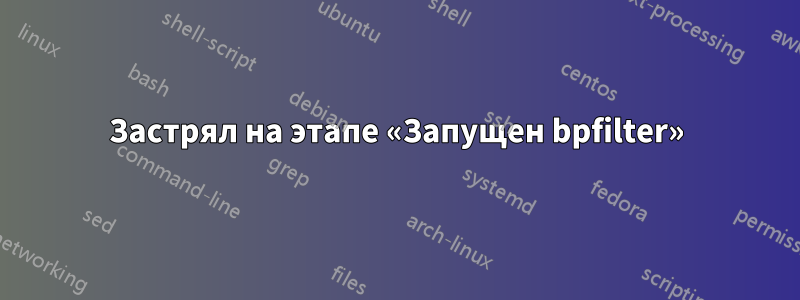 Застрял на этапе «Запущен bpfilter»